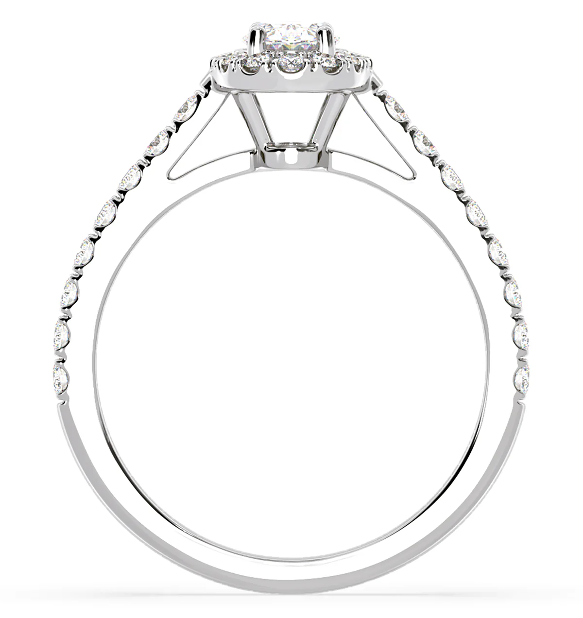 Georgina GIA Oval Diamond Halo Engagement Ring Platinum 1.30ct G/Vs1 - Image 5