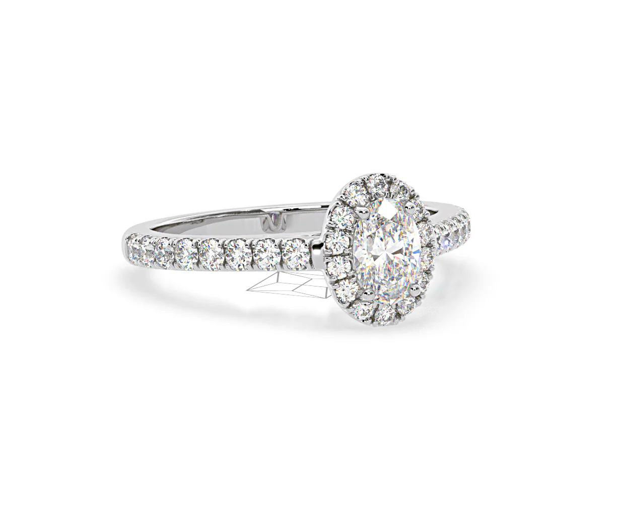 Georgina GIA Oval Diamond Halo Engagement Ring Platinum 1.30ct G/Vs1 - Image 83