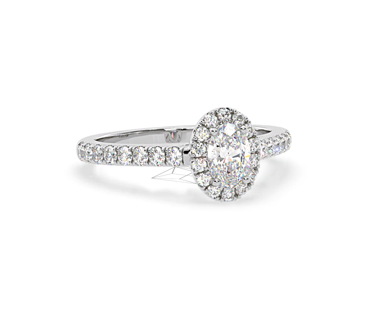 Georgina GIA Oval Diamond Halo Engagement Ring Platinum 1.30ct G/Vs1 - Image 84