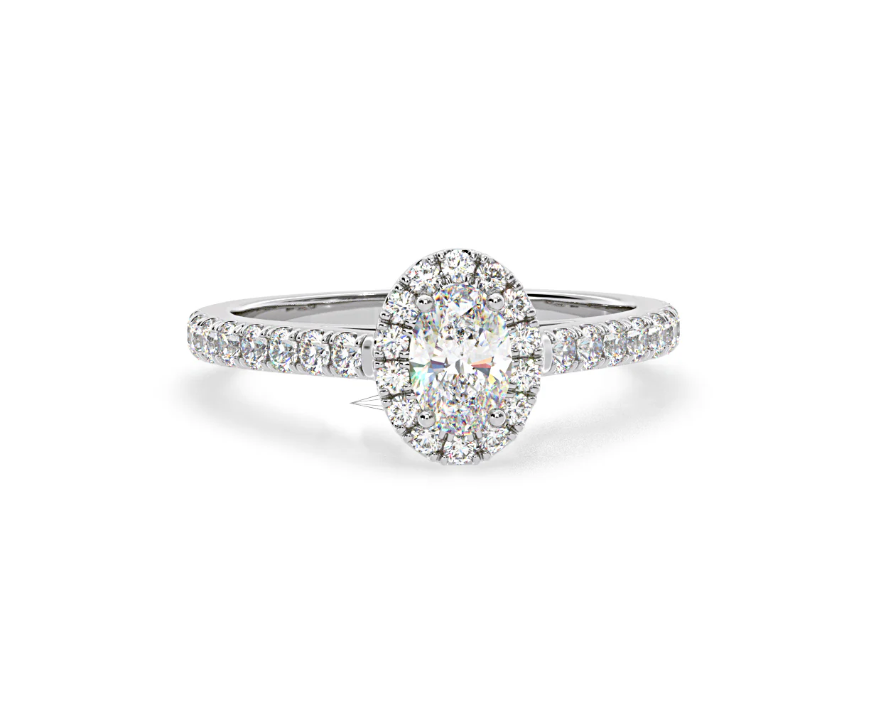 Georgina GIA Oval Diamond Halo Engagement Ring Platinum 1.30ct G/Vs1 - Image 87