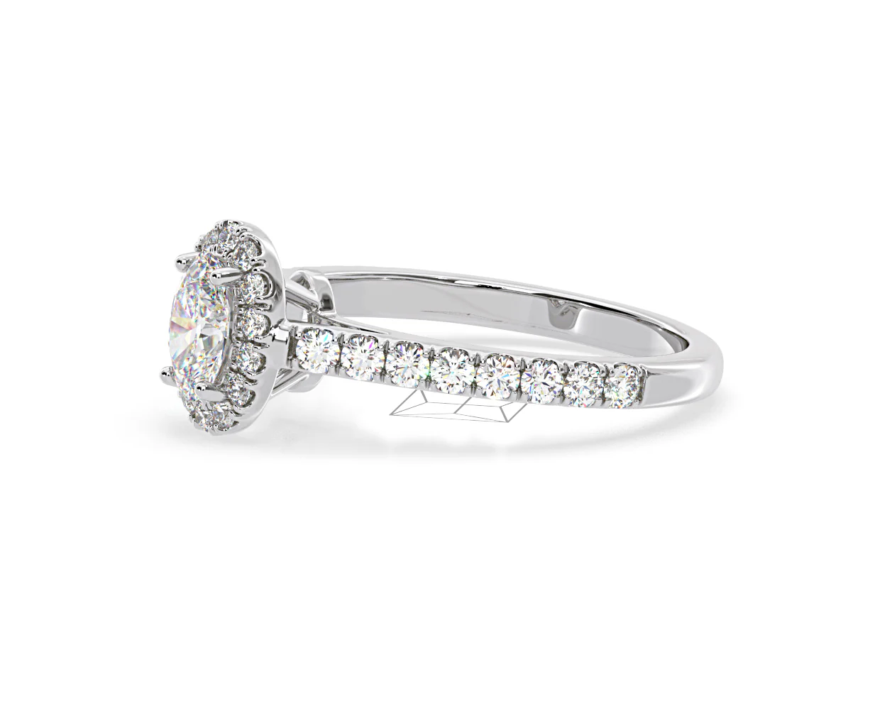 Georgina GIA Oval Diamond Halo Engagement Ring Platinum 1.30ct G/Vs2 - Image 103