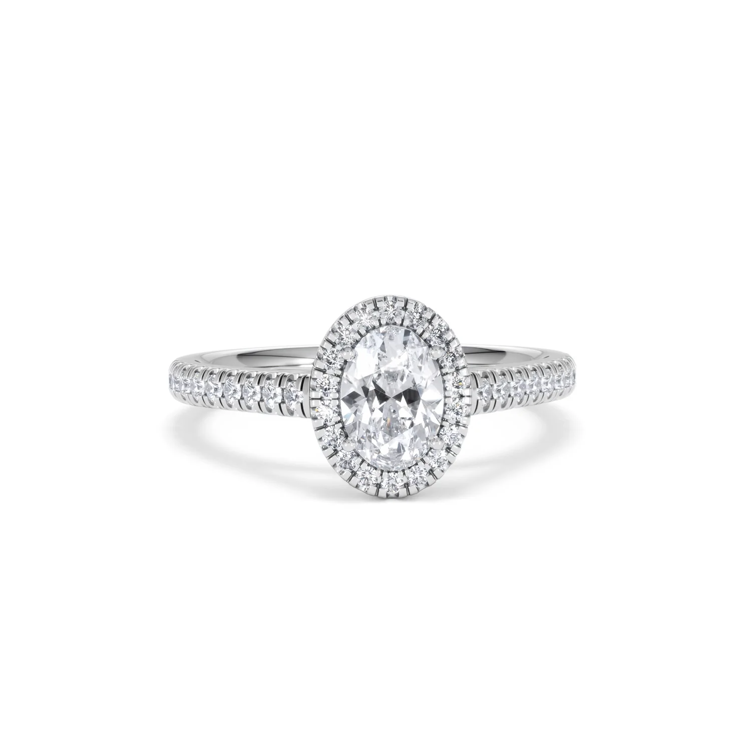 Georgina GIA Oval Diamond Halo Engagement Ring Platinum 1.30ct G/Vs2 - Image 11