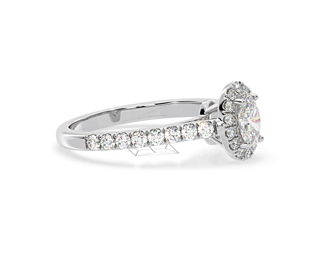 Georgina GIA Oval Diamond Halo Engagement Ring Platinum 1.30ct G/Vs2 - Image 156