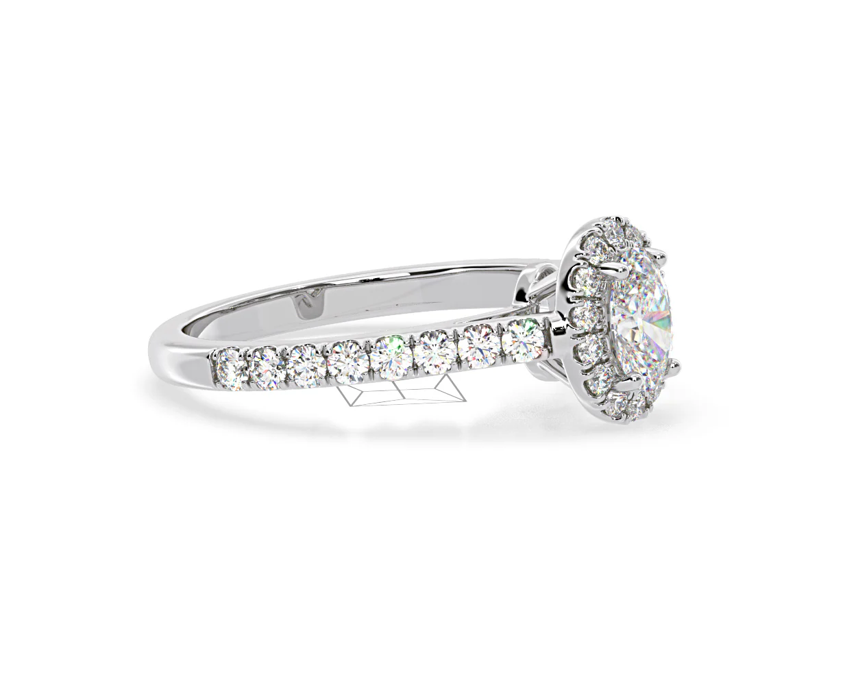 Georgina GIA Oval Diamond Halo Engagement Ring Platinum 1.30ct G/Vs2 - Image 157