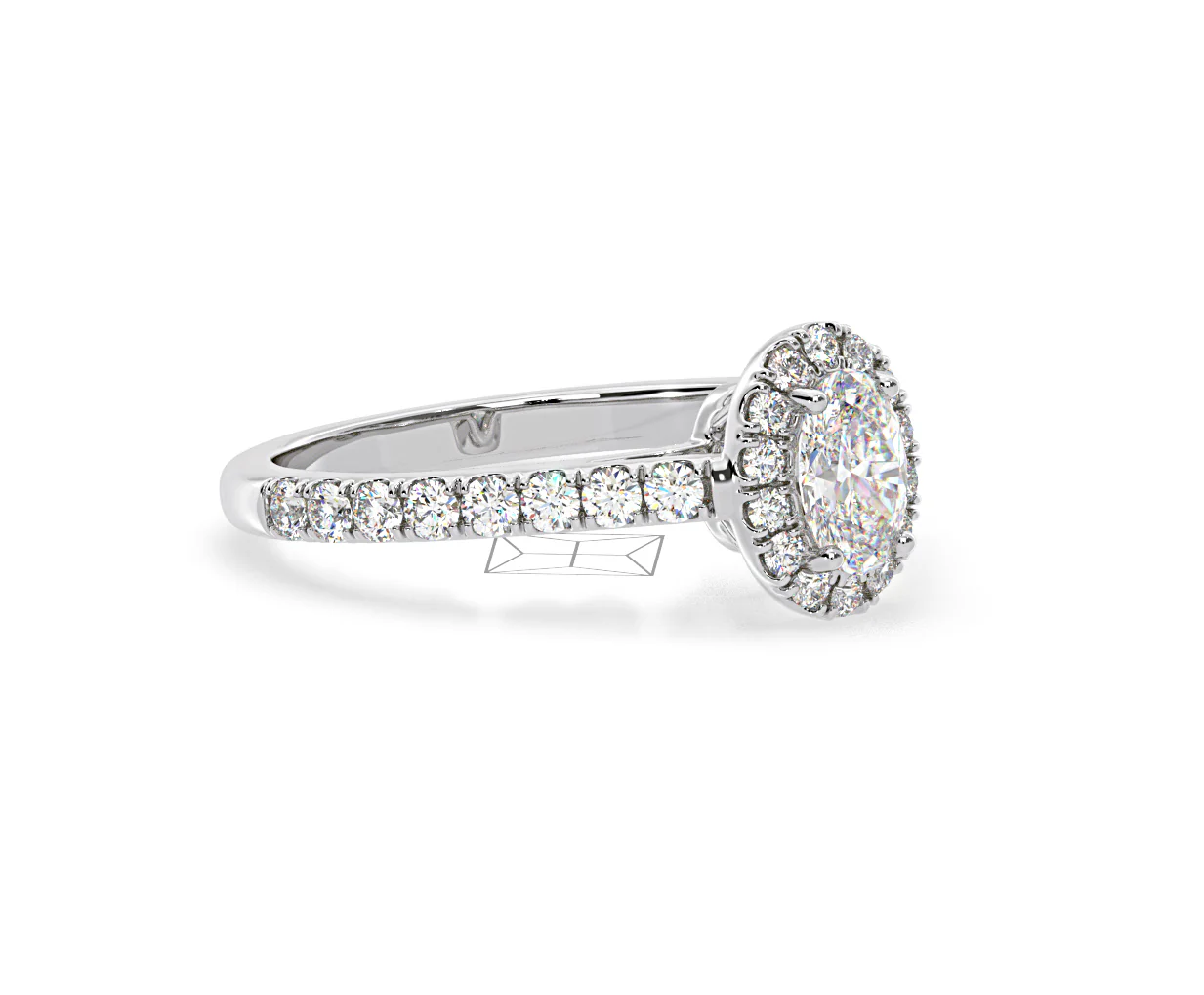 Georgina GIA Oval Diamond Halo Engagement Ring Platinum 1.30ct G/Vs2 - Image 160
