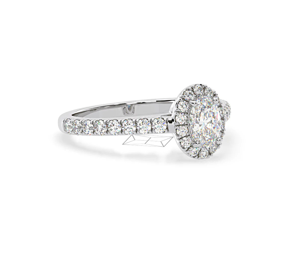 Georgina GIA Oval Diamond Halo Engagement Ring Platinum 1.30ct G/Vs2 - Image 162