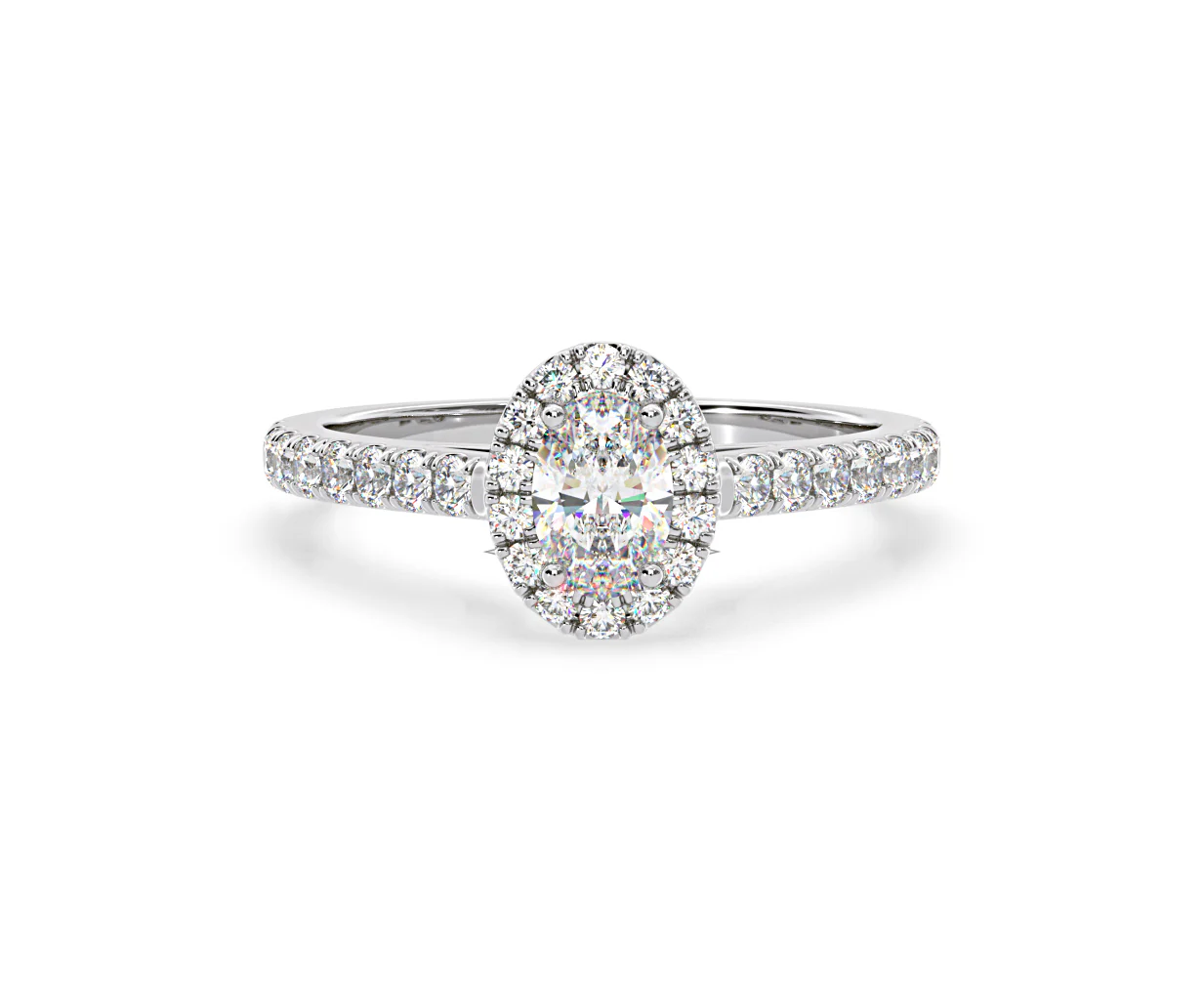 Georgina GIA Oval Diamond Halo Engagement Ring Platinum 1.30ct G/Vs2 - Image 169