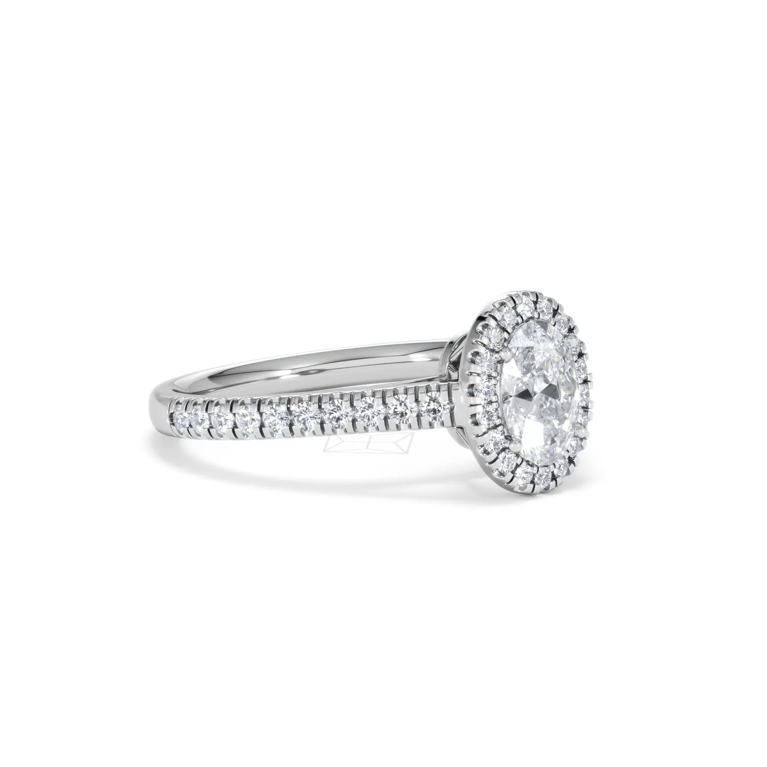 Georgina GIA Oval Diamond Halo Engagement Ring Platinum 1.30ct G/Vs2 - Image 19