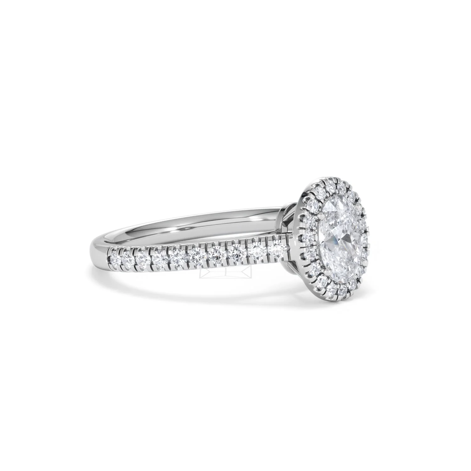 Georgina GIA Oval Diamond Halo Engagement Ring Platinum 1.30ct G/Vs2 - Image 20