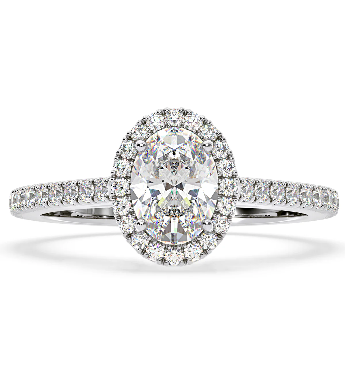 Georgina GIA Oval Diamond Halo Engagement Ring Platinum 1.55ct G/VS1 - Image 3