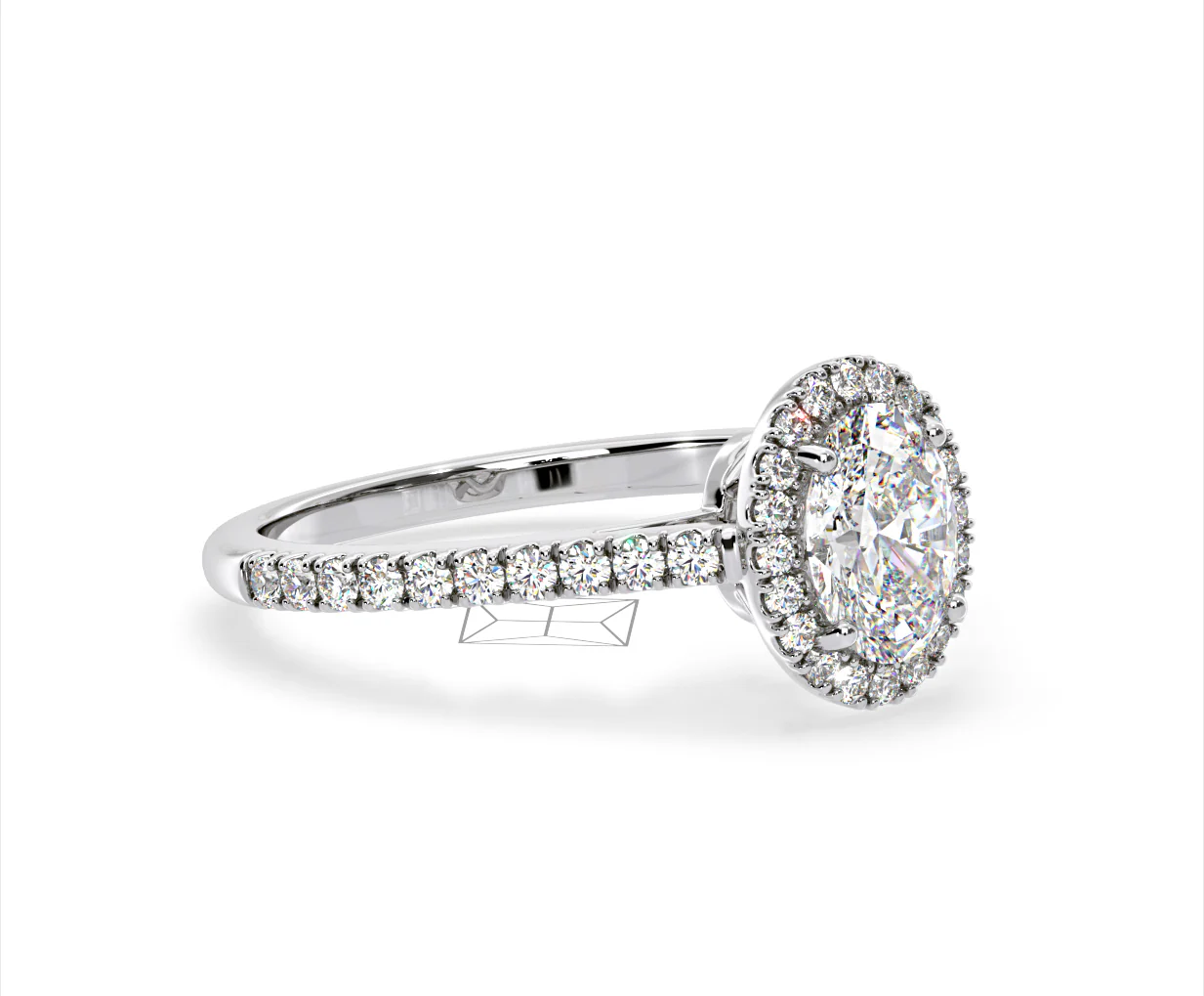 Georgina GIA Oval Diamond Halo Engagement Ring Platinum 1.55ct G/VS1 - Image 77