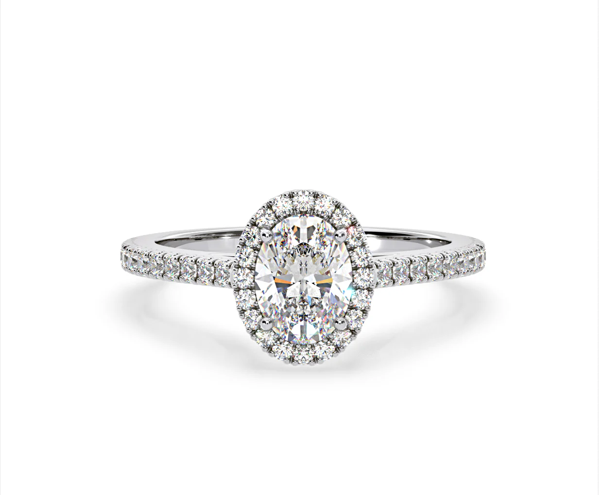 Georgina GIA Oval Diamond Halo Engagement Ring Platinum 1.55ct G/VS1 - Image 86