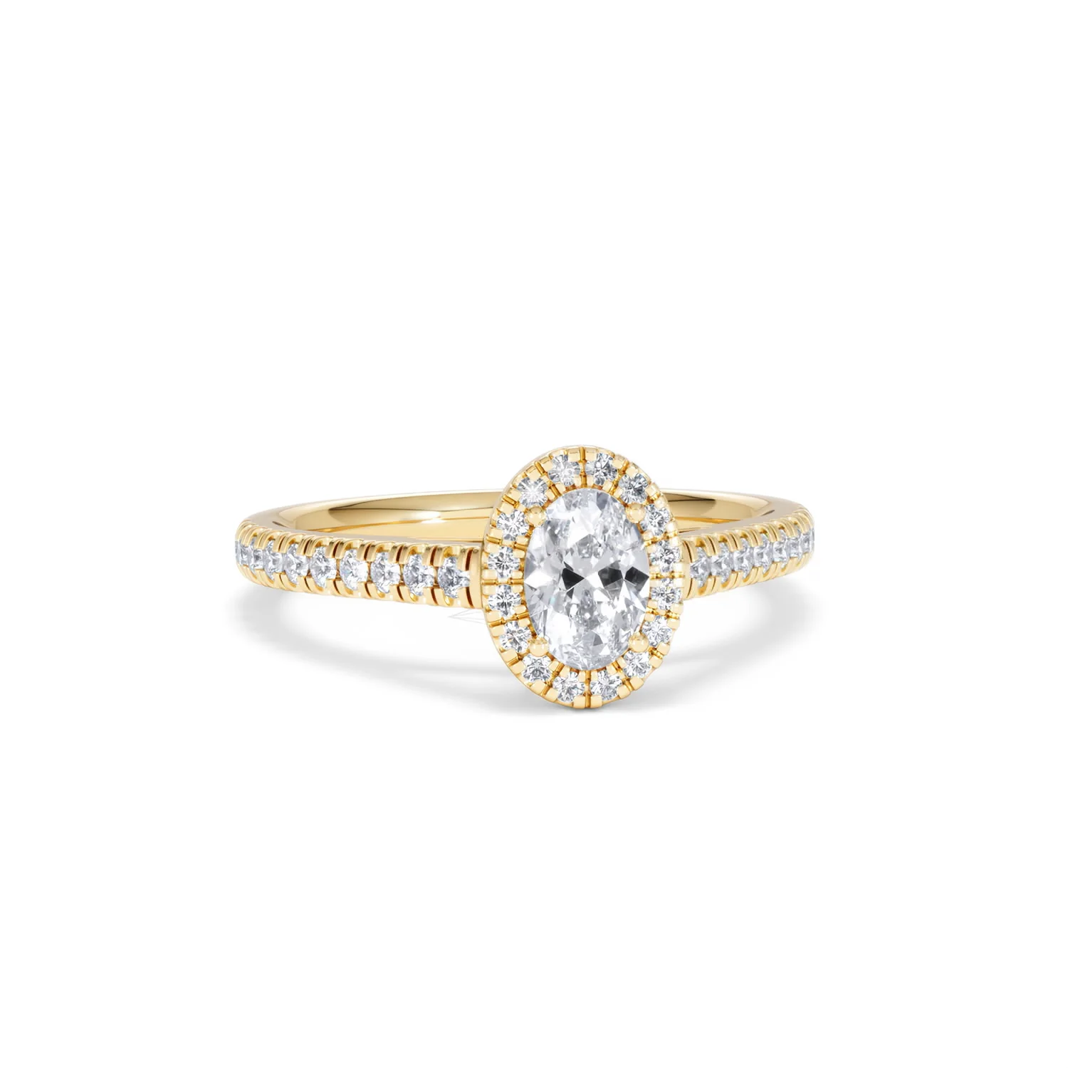 Georgina Lab Oval Diamond Halo Engagement Ring 18K Gold 1.00ct F/VS1 - Image 10