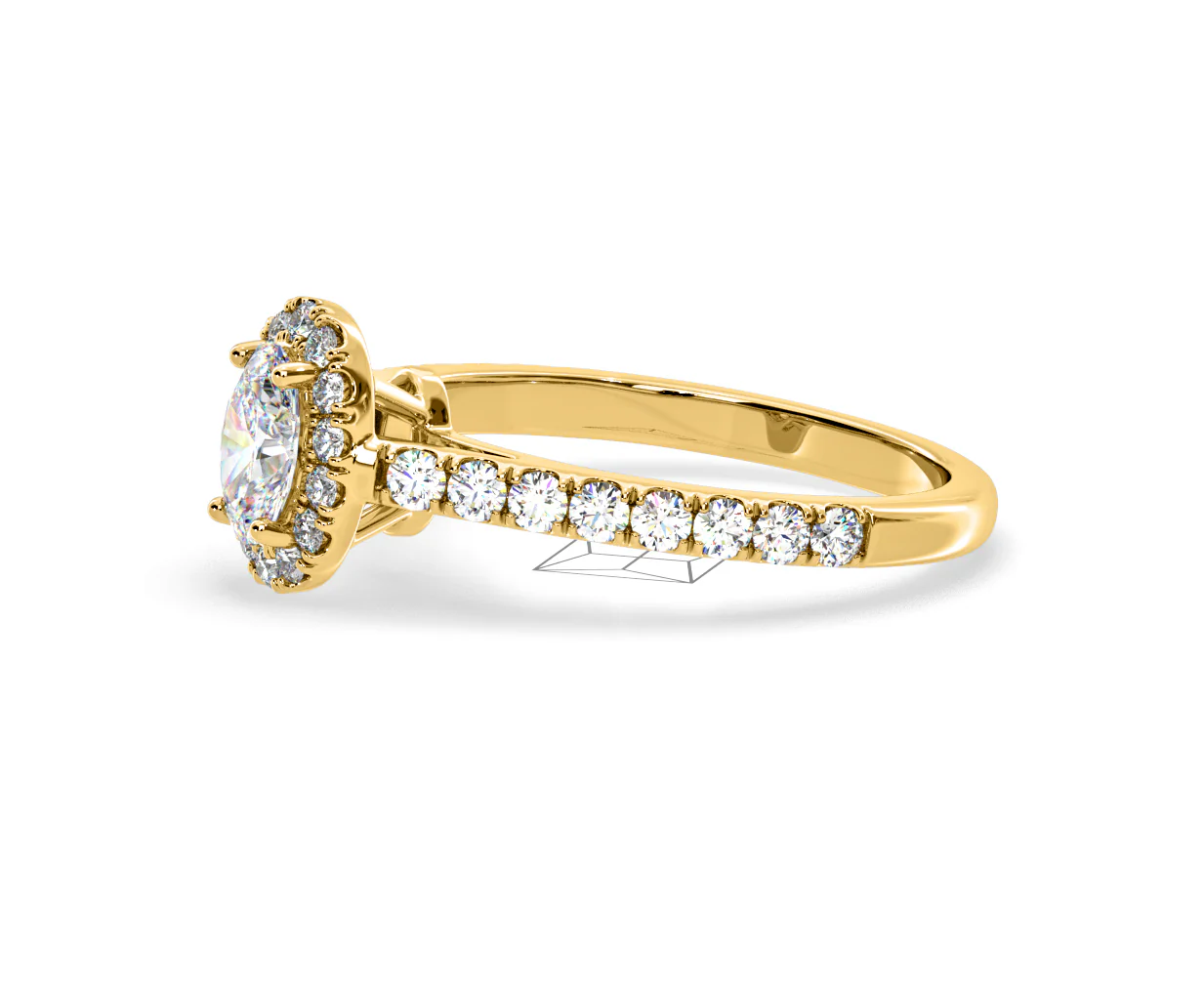 Georgina Lab Oval Diamond Halo Engagement Ring 18K Gold 1.00ct F/VS1 - Image 102