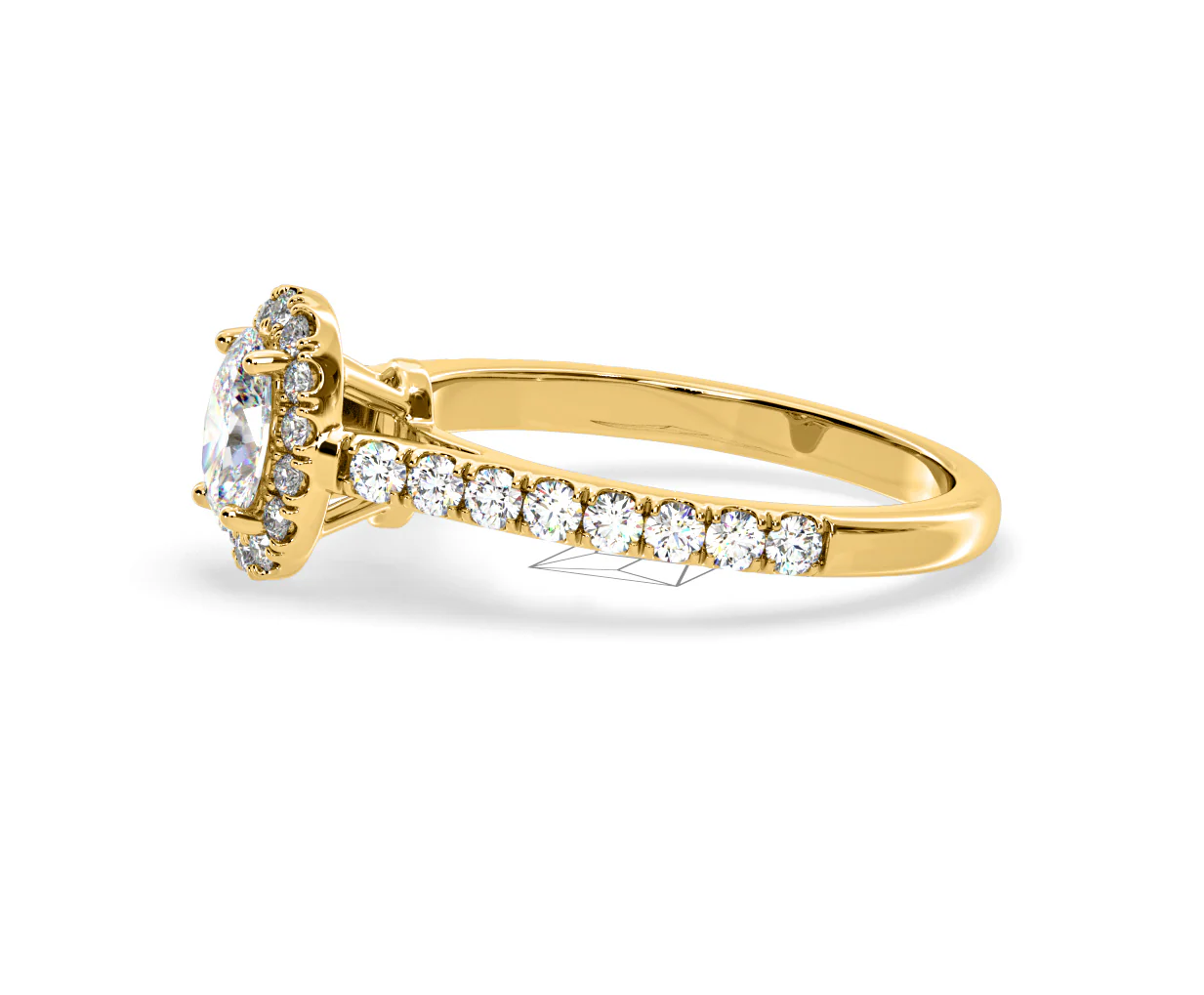 Georgina Lab Oval Diamond Halo Engagement Ring 18K Gold 1.00ct F/VS1 - Image 104