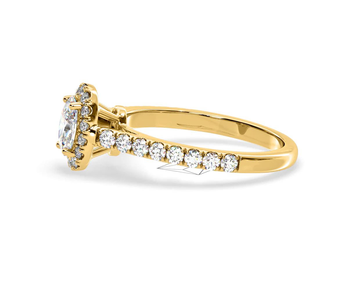 Georgina Lab Oval Diamond Halo Engagement Ring 18K Gold 1.00ct F/VS1 - Image 105