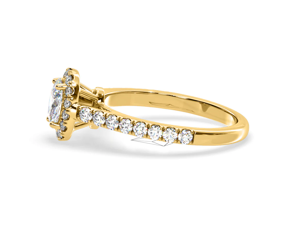 Georgina Lab Oval Diamond Halo Engagement Ring 18K Gold 1.00ct F/VS1 - Image 106