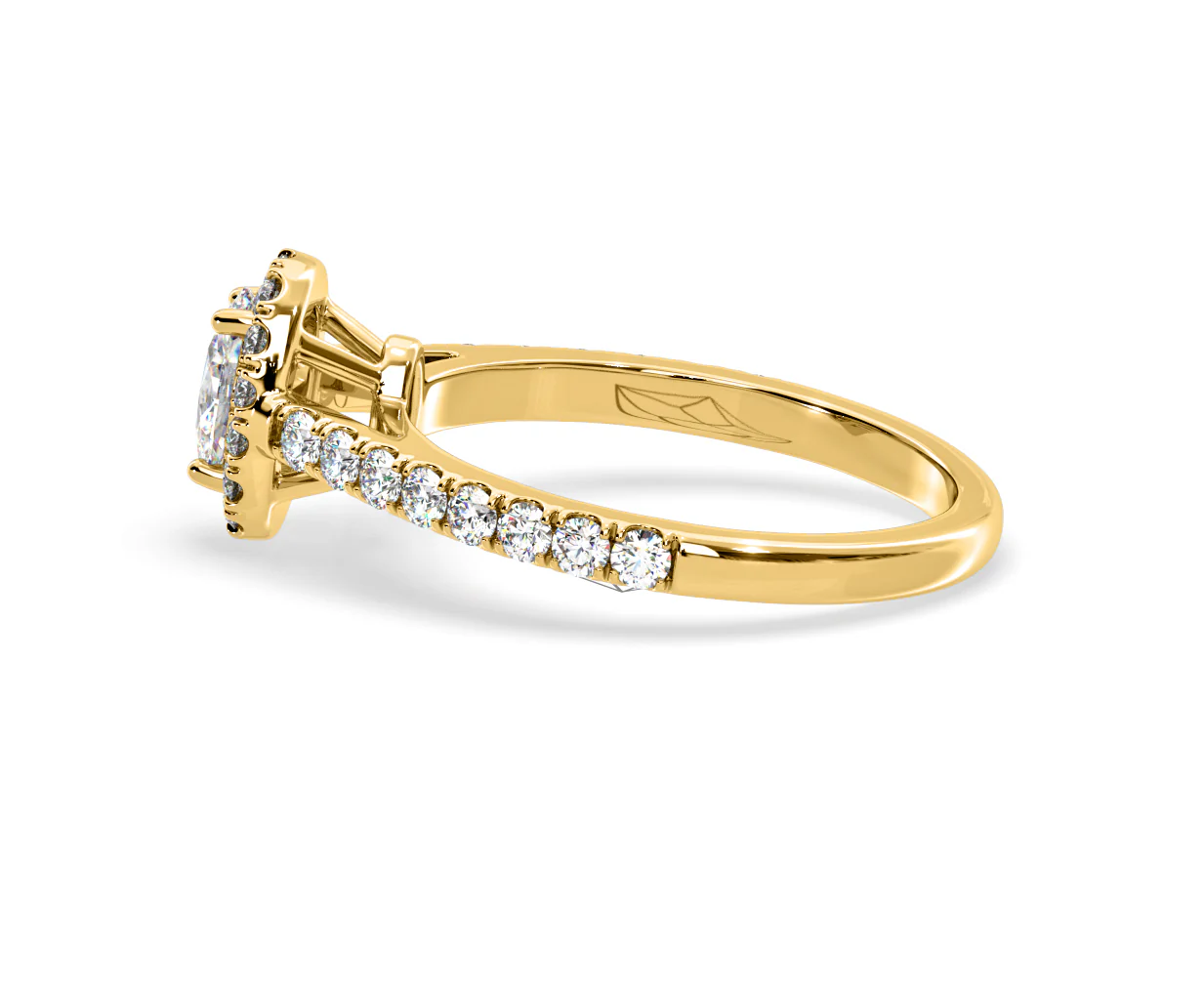 Georgina Lab Oval Diamond Halo Engagement Ring 18K Gold 1.00ct F/VS1 - Image 110