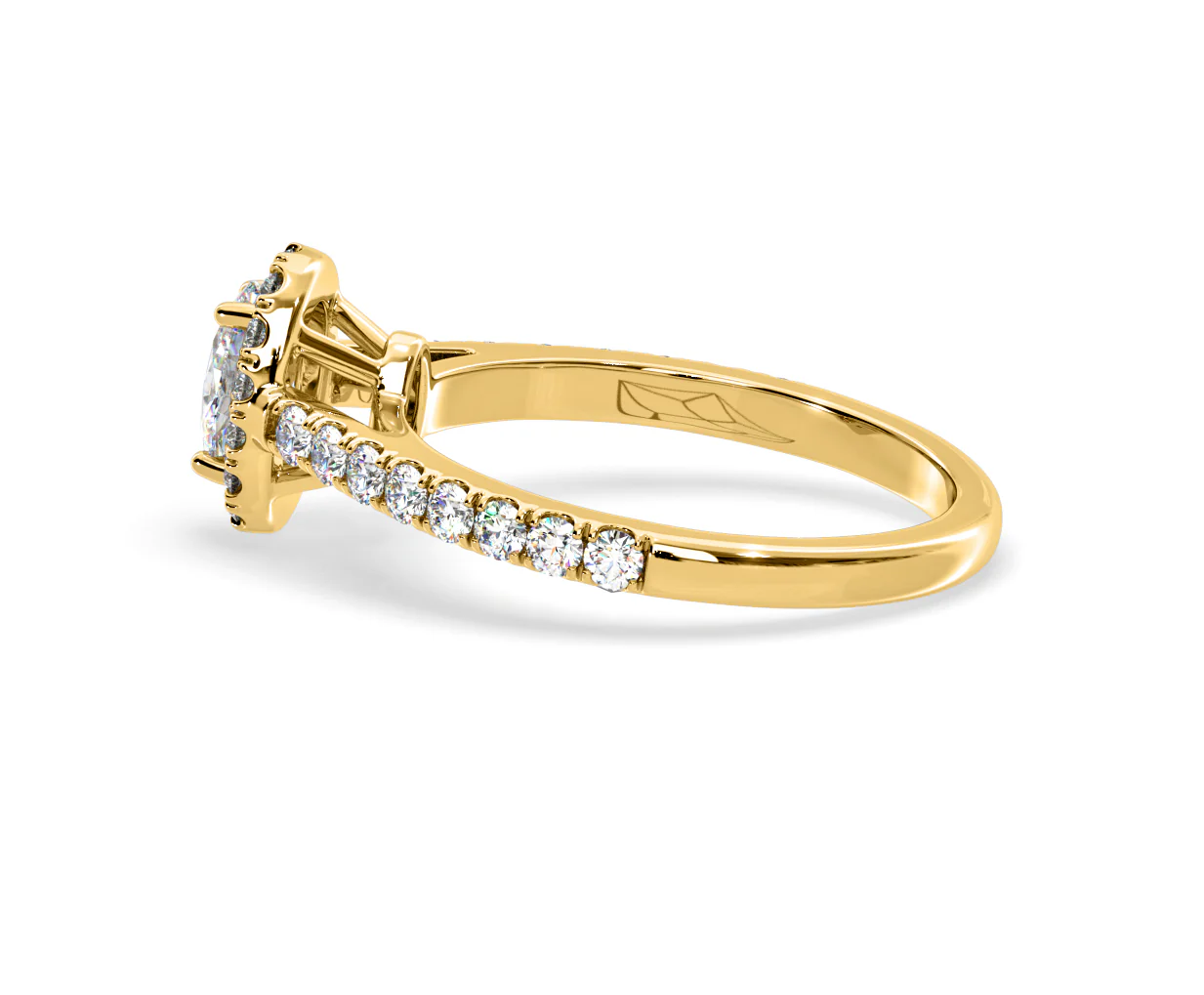 Georgina Lab Oval Diamond Halo Engagement Ring 18K Gold 1.00ct F/VS1 - Image 111