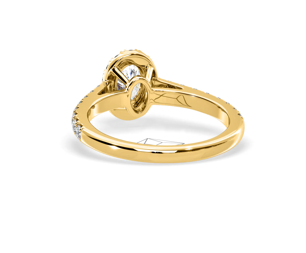 Georgina Lab Oval Diamond Halo Engagement Ring 18K Gold 1.00ct F/VS1 - Image 124