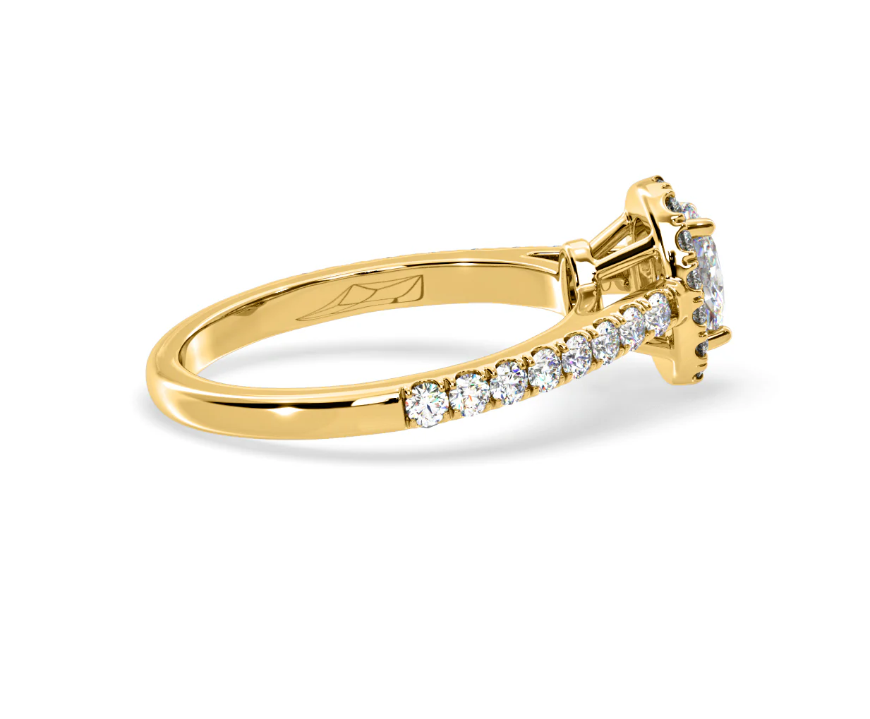 Georgina Lab Oval Diamond Halo Engagement Ring 18K Gold 1.00ct F/VS1 - Image 144