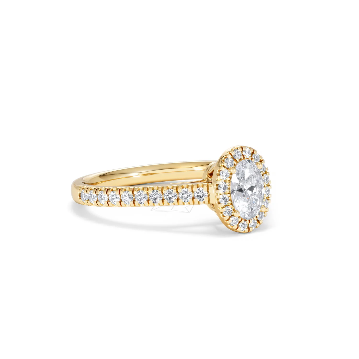 Georgina Lab Oval Diamond Halo Engagement Ring 18K Gold 1.00ct F/VS1 - Image 16