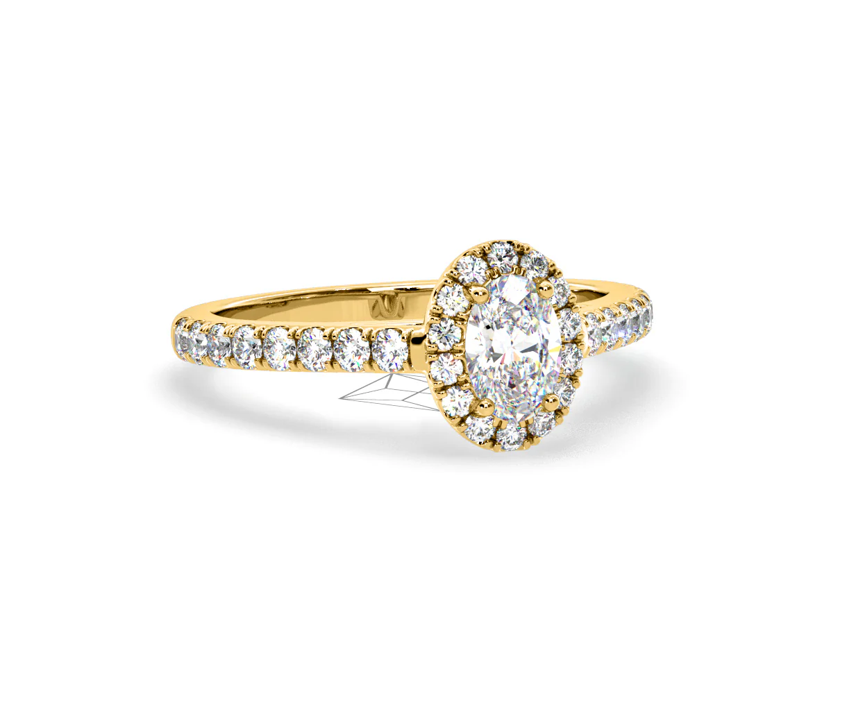 Georgina Lab Oval Diamond Halo Engagement Ring 18K Gold 1.00ct F/VS1 - Image 163