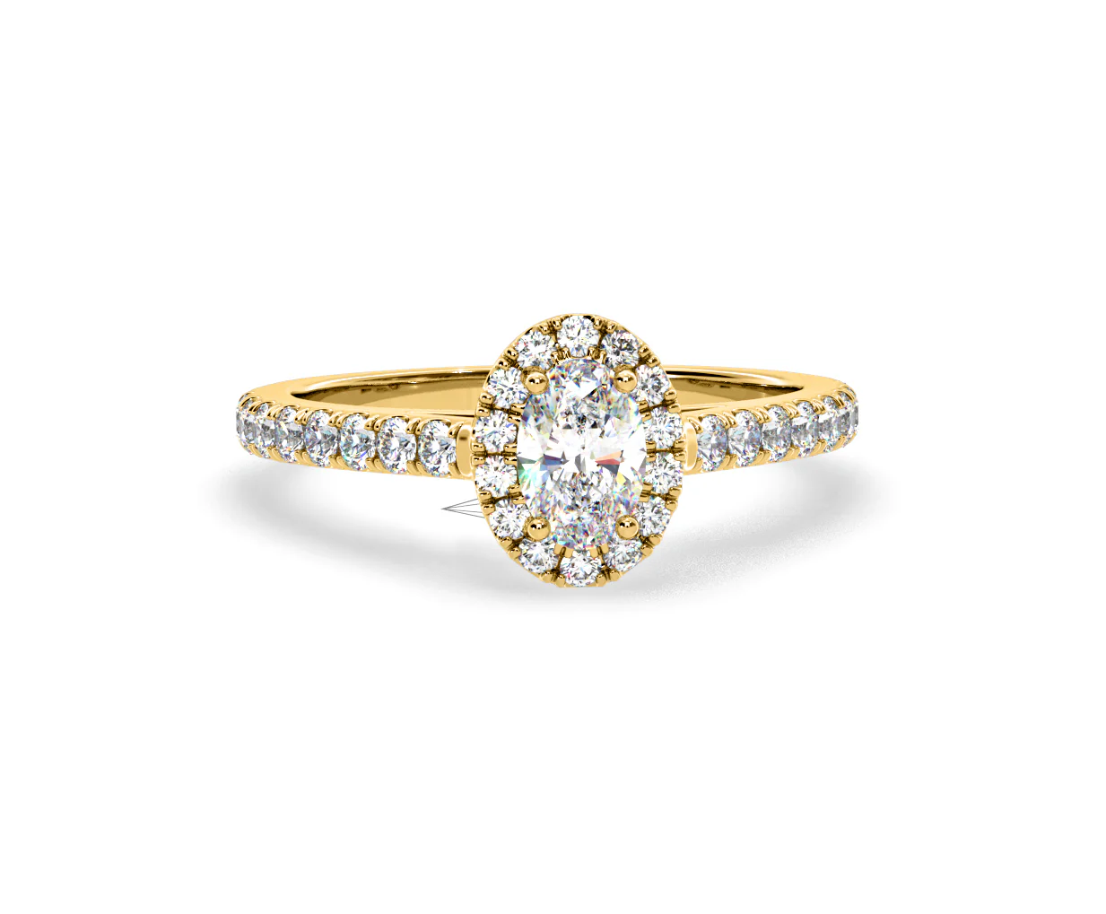 Georgina Lab Oval Diamond Halo Engagement Ring 18K Gold 1.00ct F/VS1 - Image 166