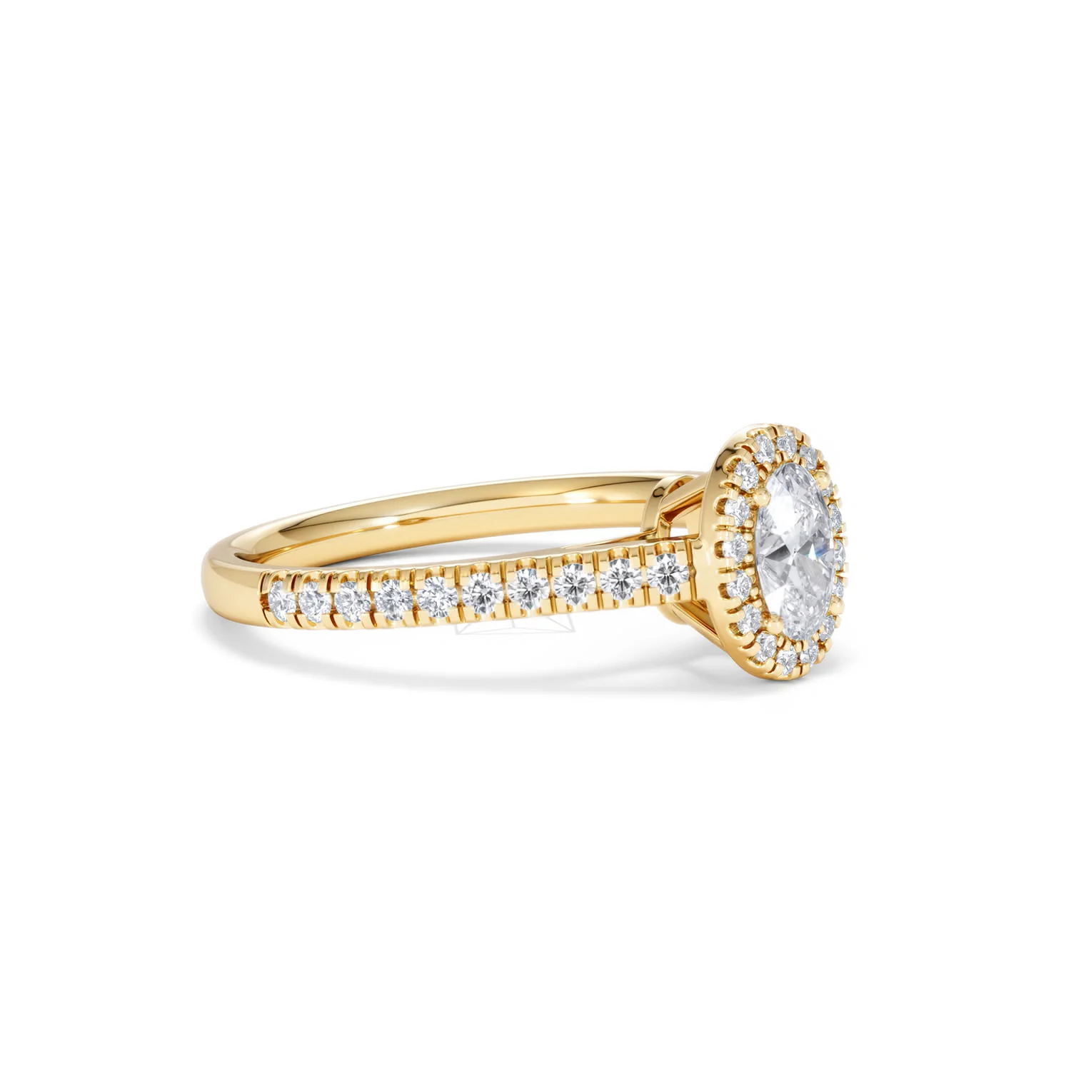 Georgina Lab Oval Diamond Halo Engagement Ring 18K Gold 1.00ct F/VS1 - Image 19