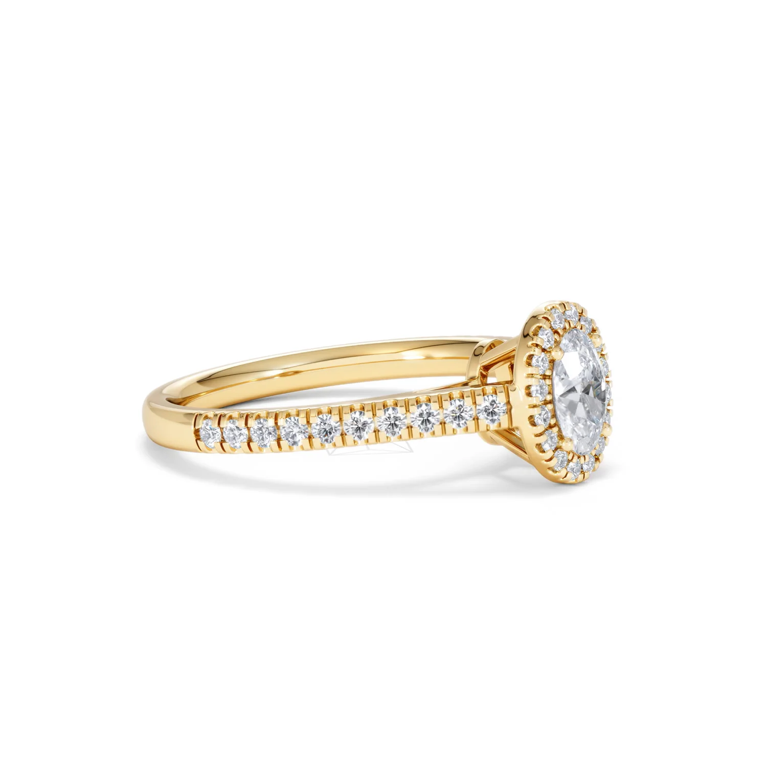 Georgina Lab Oval Diamond Halo Engagement Ring 18K Gold 1.00ct F/VS1 - Image 20