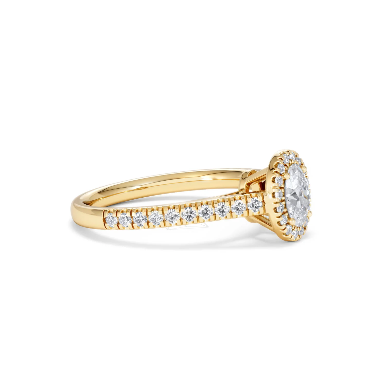 Georgina Lab Oval Diamond Halo Engagement Ring 18K Gold 1.00ct F/VS1 - Image 21