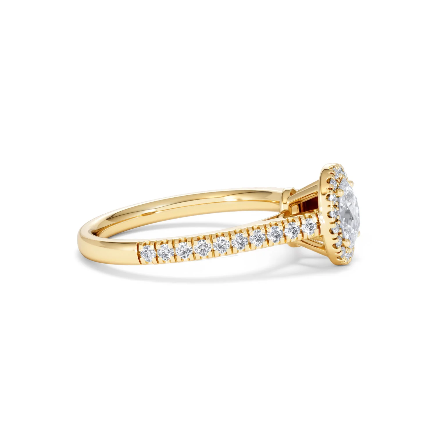 Georgina Lab Oval Diamond Halo Engagement Ring 18K Gold 1.00ct F/VS1 - Image 24