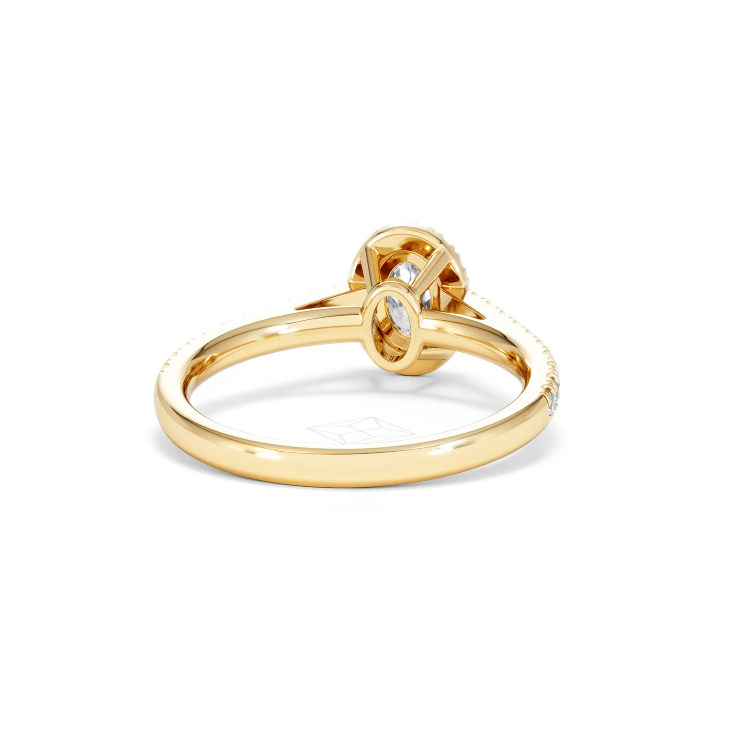 Georgina Lab Oval Diamond Halo Engagement Ring 18K Gold 1.00ct F/VS1 - Image 45