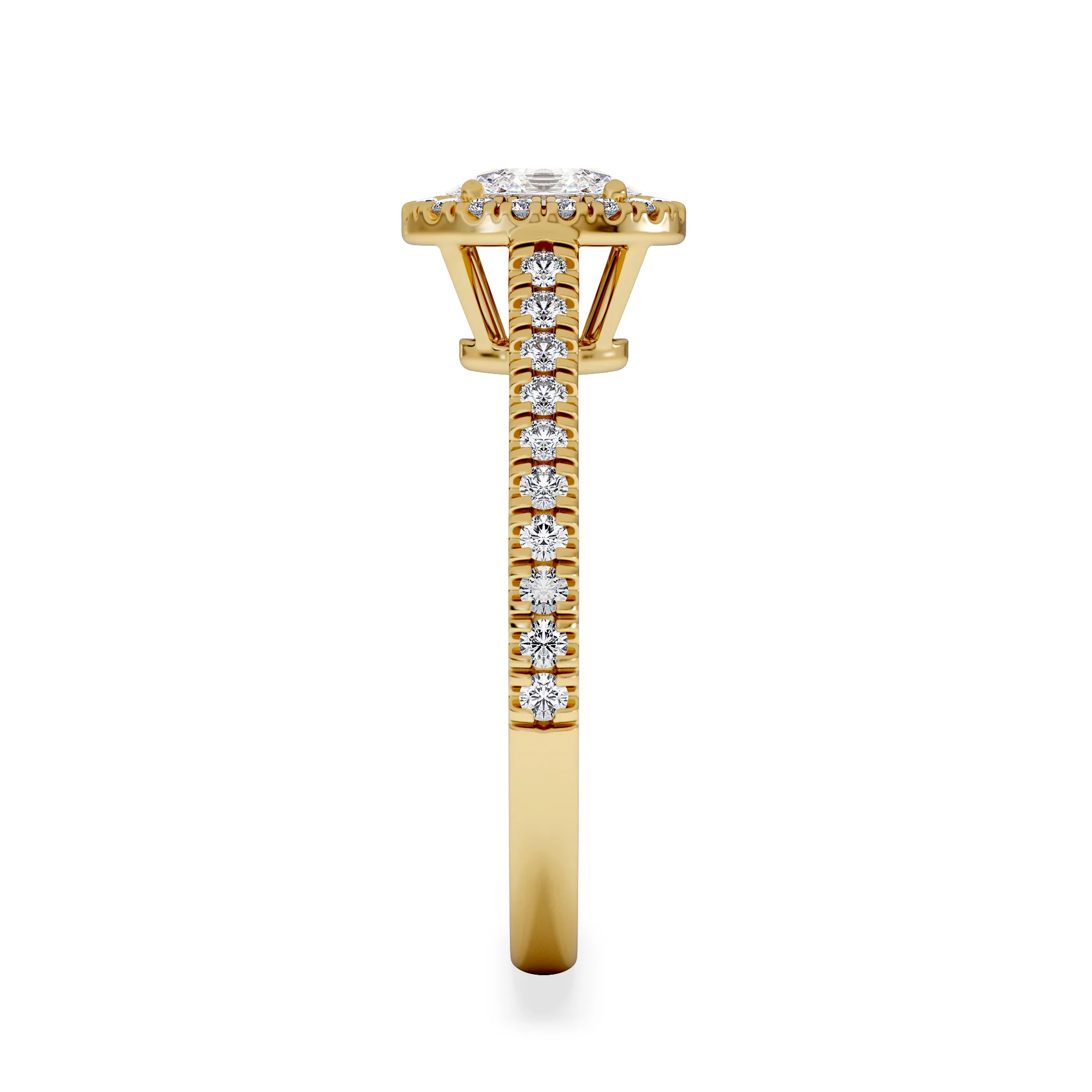 Georgina Lab Oval Diamond Halo Engagement Ring 18K Gold 1.00ct F/VS1 - Image 5