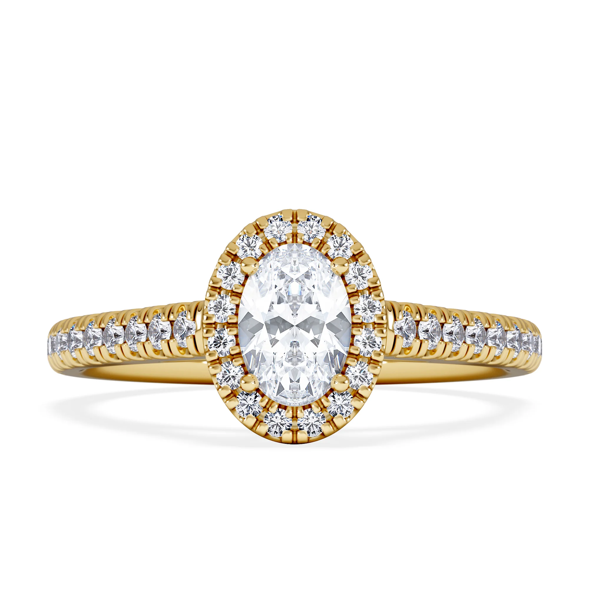 Georgina Lab Oval Diamond Halo Engagement Ring 18K Gold 1.00ct F/VS1 - Image 6