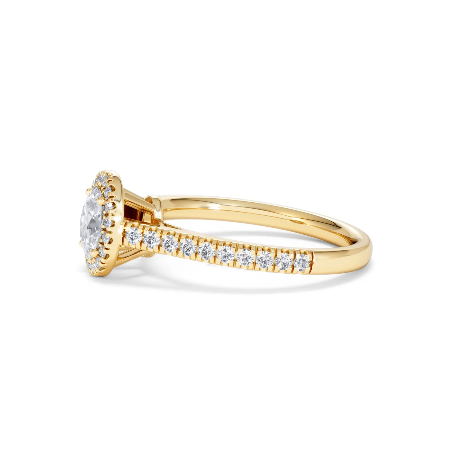 Georgina Lab Oval Diamond Halo Engagement Ring 18K Gold 1.00ct F/VS1 - Image 72