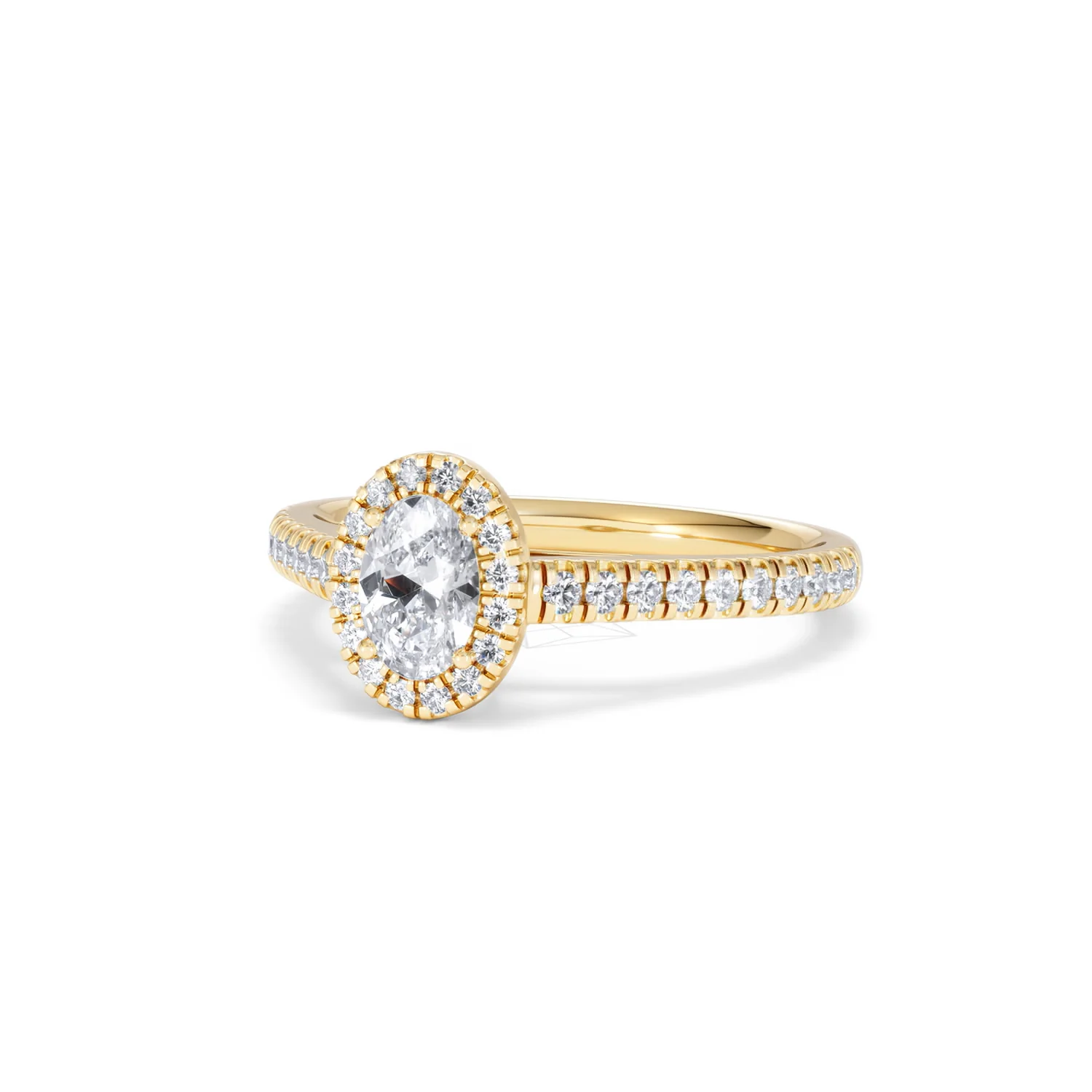 Georgina Lab Oval Diamond Halo Engagement Ring 18K Gold 1.00ct F/VS1 - Image 83