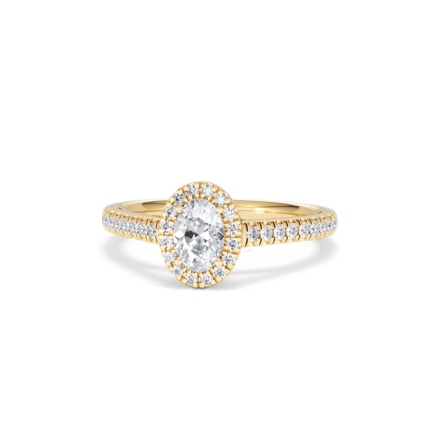 Georgina Lab Oval Diamond Halo Engagement Ring 18K Gold 1.00ct F/VS1 - Image 86