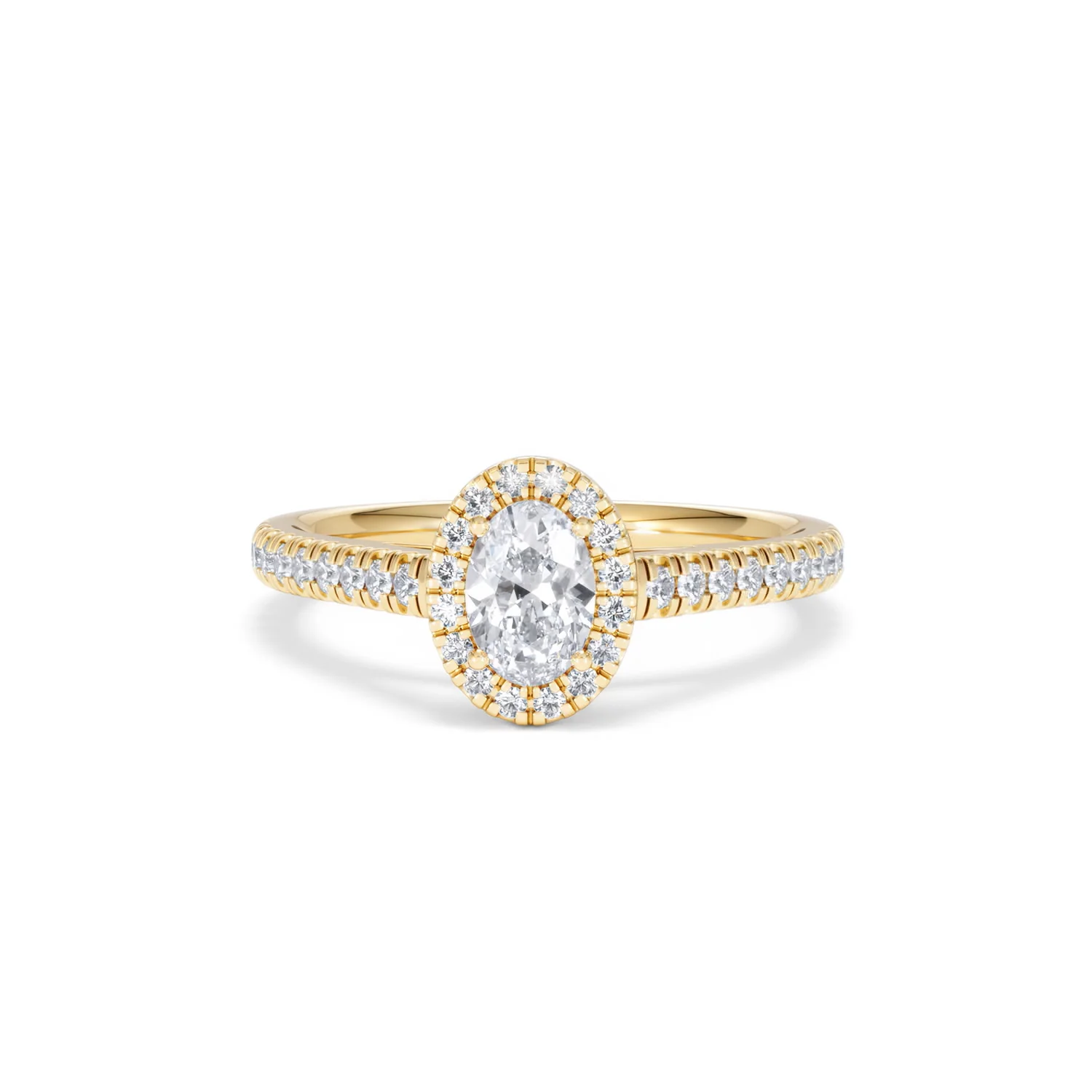 Georgina Lab Oval Diamond Halo Engagement Ring 18K Gold 1.00ct F/VS1 - Image 87