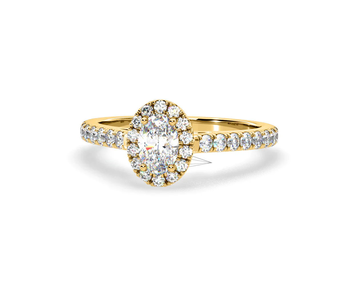 Georgina Lab Oval Diamond Halo Engagement Ring 18K Gold 1.00ct F/VS1 - Image 90