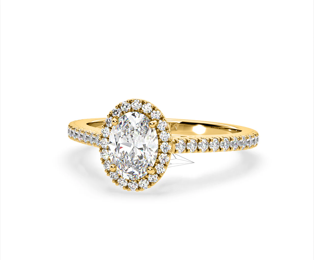 Georgina Lab Oval Diamond Halo Engagement Ring 18K Gold 1.55ct F/VS1 - Image 10