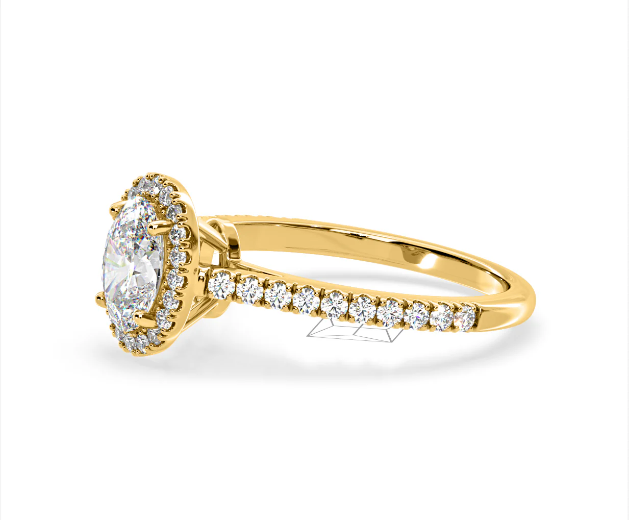 Georgina Lab Oval Diamond Halo Engagement Ring 18K Gold 1.55ct F/VS1 - Image 100