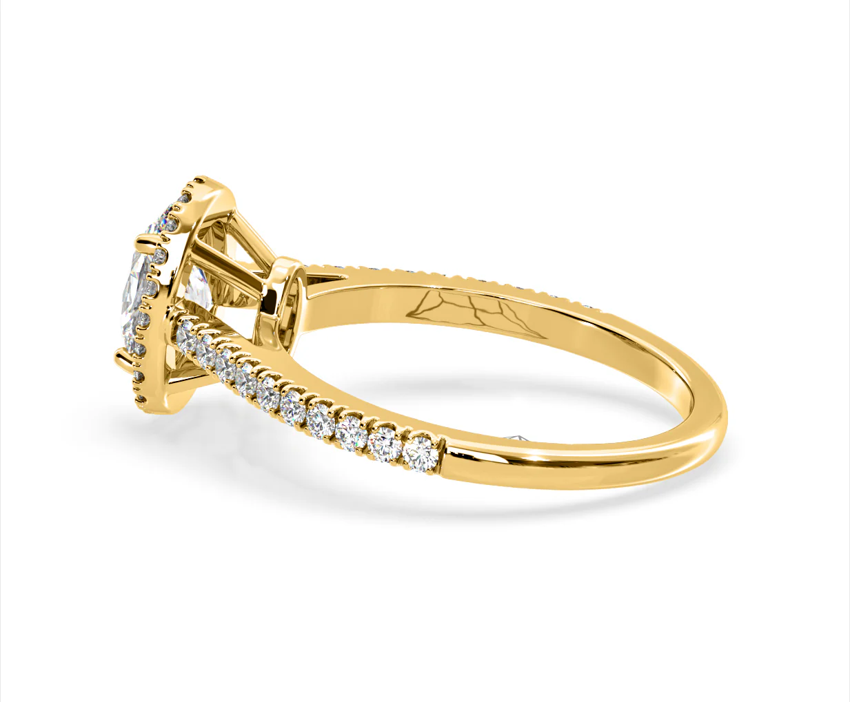 Georgina Lab Oval Diamond Halo Engagement Ring 18K Gold 1.55ct F/VS1 - Image 111