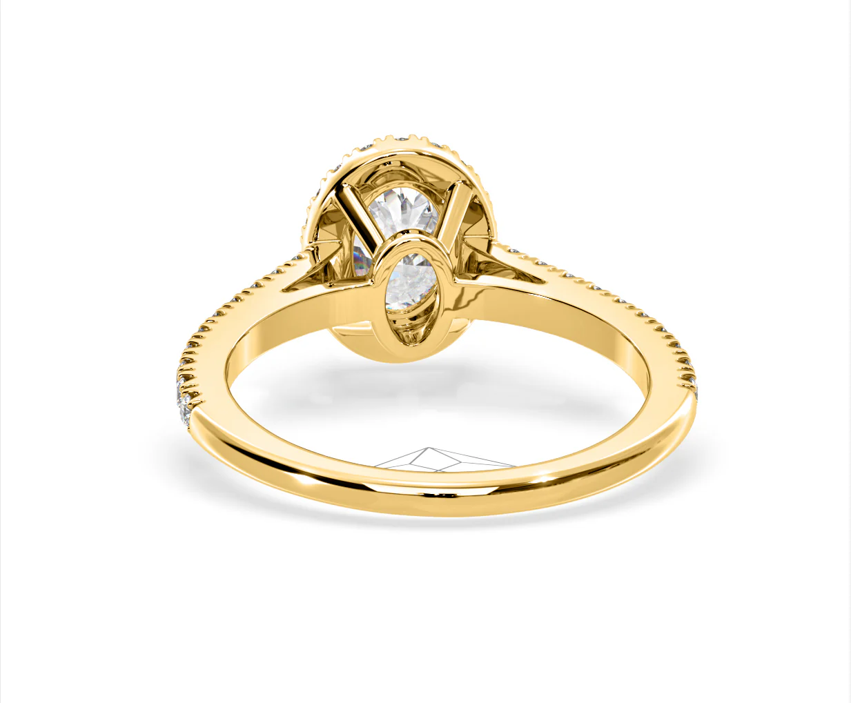 Georgina Lab Oval Diamond Halo Engagement Ring 18K Gold 1.55ct F/VS1 - Image 125
