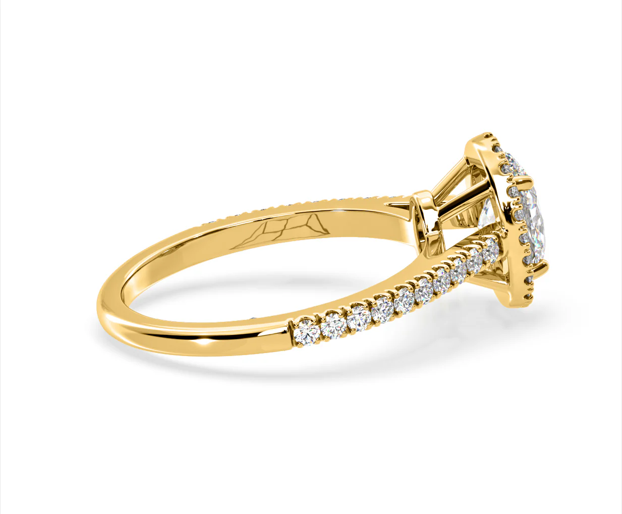 Georgina Lab Oval Diamond Halo Engagement Ring 18K Gold 1.55ct F/VS1 - Image 143