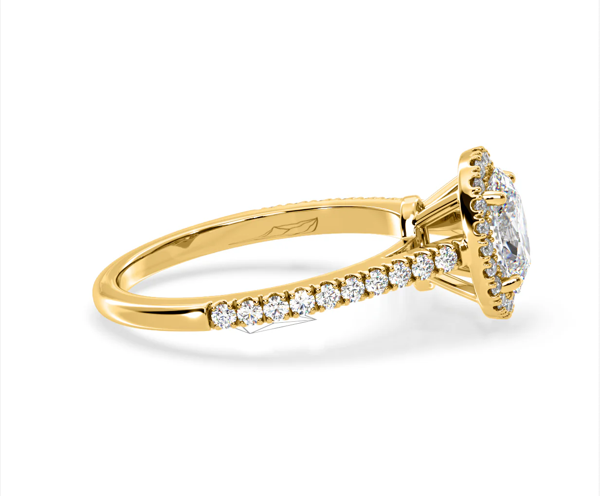 Georgina Lab Oval Diamond Halo Engagement Ring 18K Gold 1.55ct F/VS1 - Image 148