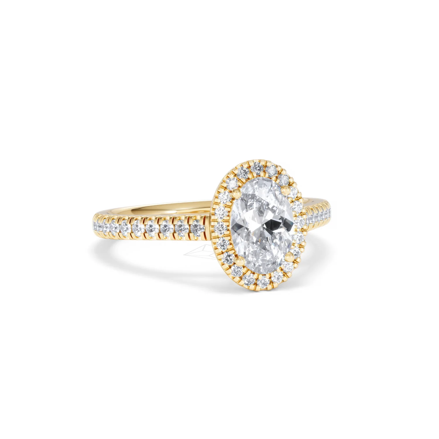 Georgina Lab Oval Diamond Halo Engagement Ring 18K Gold 1.55ct F/VS1 - Image 15