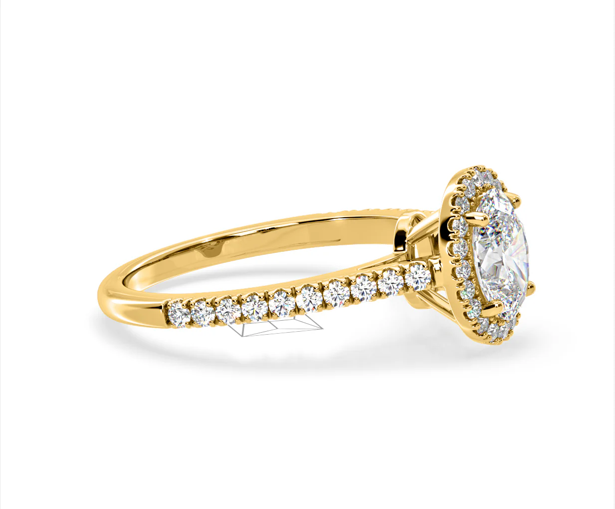 Georgina Lab Oval Diamond Halo Engagement Ring 18K Gold 1.55ct F/VS1 - Image 152