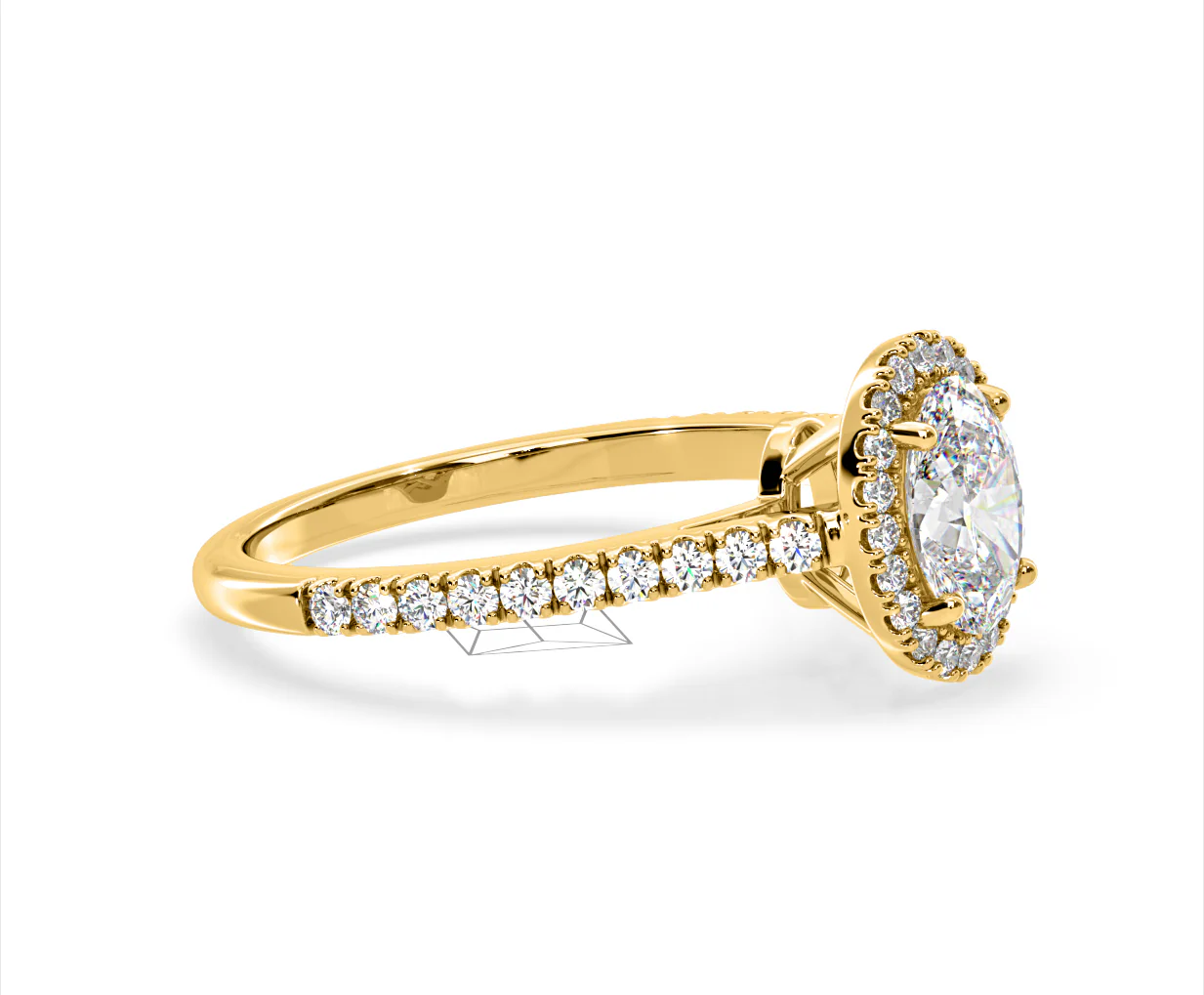 Georgina Lab Oval Diamond Halo Engagement Ring 18K Gold 1.55ct F/VS1 - Image 153