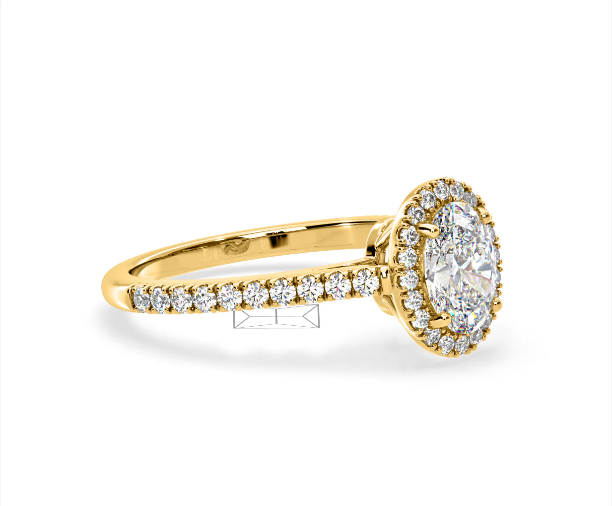 Georgina Lab Oval Diamond Halo Engagement Ring 18K Gold 1.55ct F/VS1 - Image 156